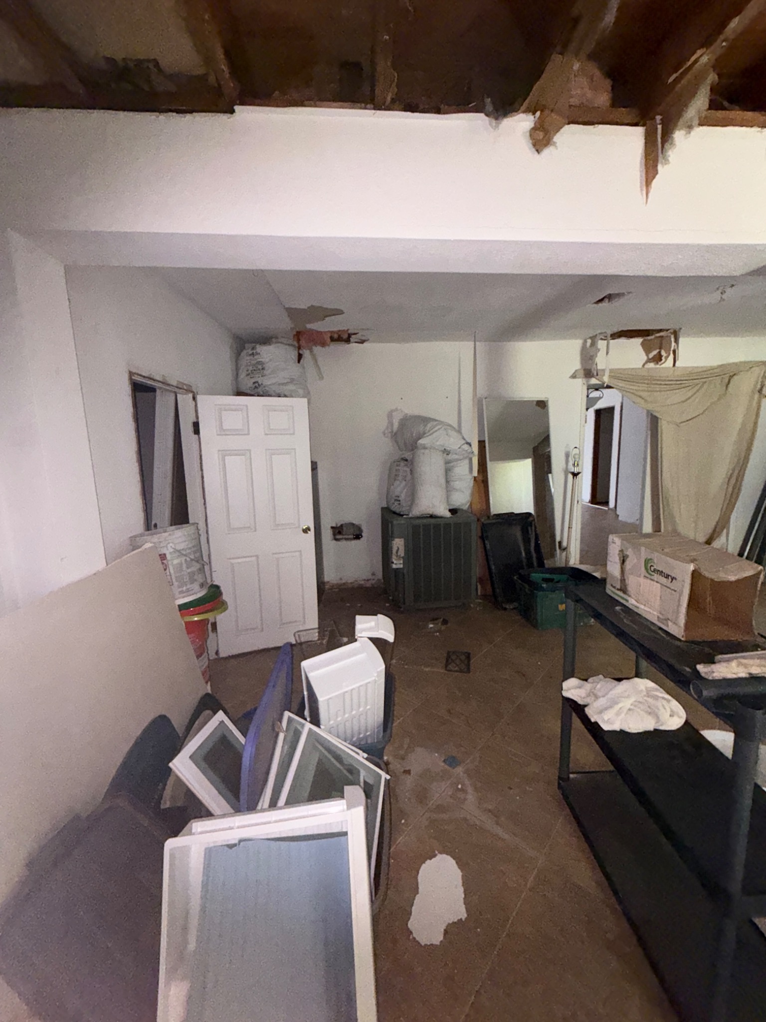 Interior needing repairs
